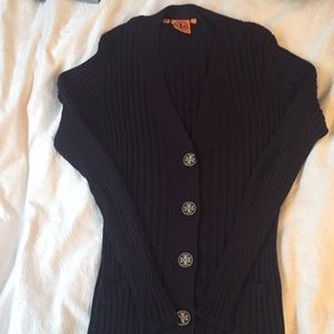 Tory Burch Ribbed Cardigan.
